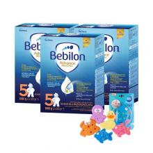 Zestaw Bebilon 5 Advance Pronutra Junior Formuła na bazie mleka dla przedszkolaka, 3 x 1000 g + Canpol Babies zestaw zabawek do kąpieli z przyssawkami, 5 szt.