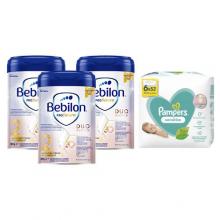 Zestaw Bebilon Profutura Duobiotik 2 mleko następne po 6. miesiącu, 3x800 g + Pampers Sensitive Chusteczki nawilżane, 6x52 szt.
