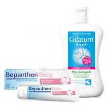 Zestaw Bepanthen Baby Maść Ochronna, 100g + OILATUM BABY ŁAGODNA OCHRONA Płyn do kąpieli, 300 ml