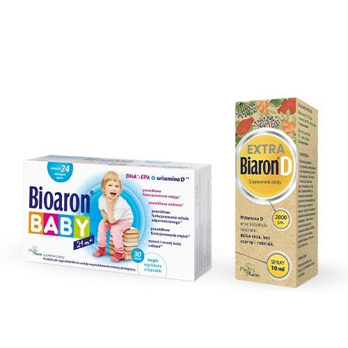 Zestaw Biaron Baby od 24 m-ca życia, 30 kaps. twist-off + Biaron D Extra spray, 10ml