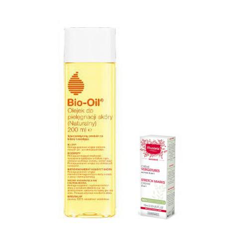 Zestaw BIO-OIL Olejek do pielęgnacji sk&oacute;ry Naturalny, 200ml + MUSTELA Maternite krem na rozstępy, 10 ml