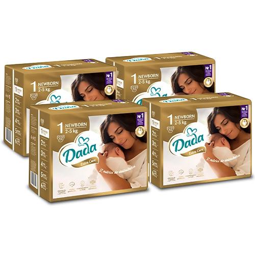Zestaw DADA Extra Care 1 Pieluchy 2-5 kg, 4x 23szt.