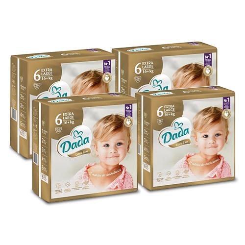 Zestaw DADA Extra Care 6 Pieluchy 16kg+, 4x 26szt.