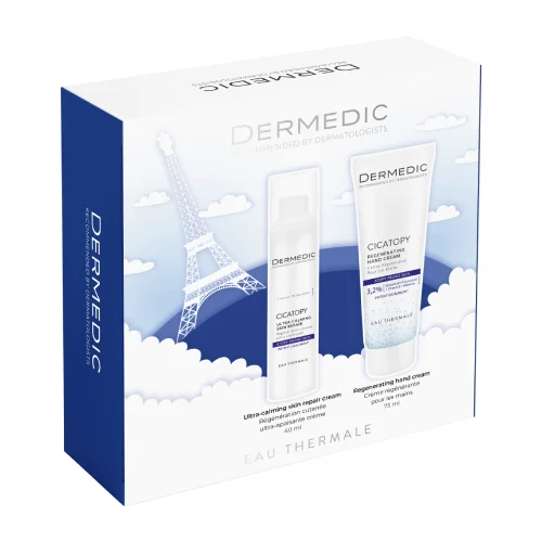 Zdjęcie produktu - Dermedic Cicatopy Zestaw Ultrakojący krem naprawczy + Regenerujący Krem do rąk