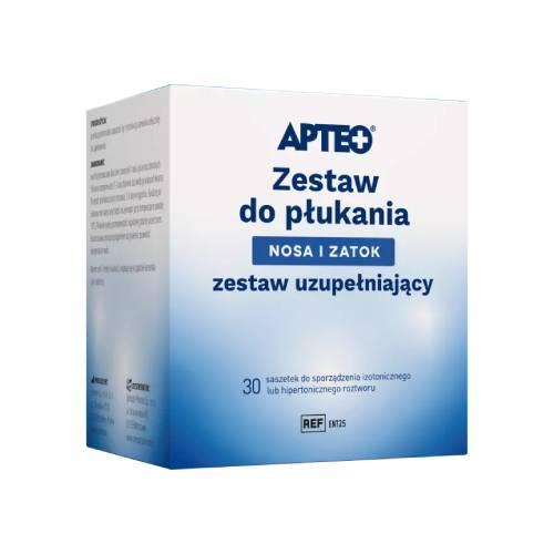 Zdjęcie produktu - Apteo Zestaw uzupełniający do płukania nosa i zatok, 30 sasz.