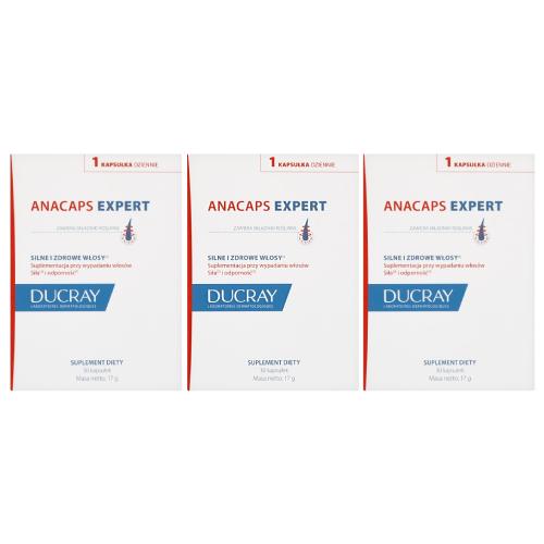 Zestaw Ducray Anacaps Expert, 3 x 30 kaps. - suplementacja przy wypadaniu włos&oacute;w
