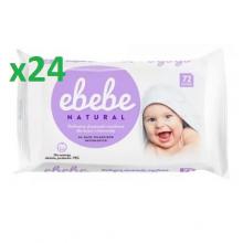 Zestaw ebebe natural chusteczki nawilżane - 72 sztuk x 24 opakowania 