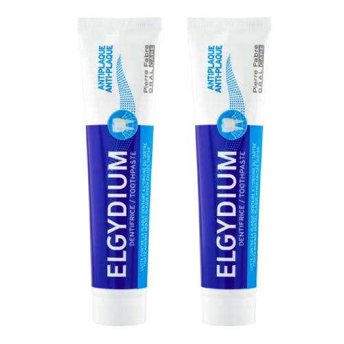 Zestaw ELGYDIUM ANTI-PLAQUE pasta do zęb&oacute;w, 2 x 75ml