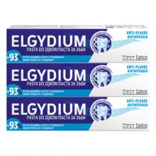 Zestaw ELGYDIUM ANTI-PLAQUE Pasta do zęb&oacute;w, 3x75ml