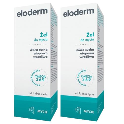 Zestaw ELODERM Żel do mycia, 2x 200ml