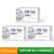 Zdjęcie produktu - Zestaw ENTitis Baby saszetki bananowe, 3x 30 saszetek