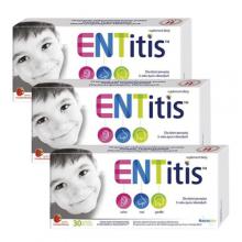 Zestaw ENTitis do ssania truskawkowy, 3 x 30pastylek
