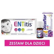 Zestaw ENTitis do ssania truskawkowy, 30pastylek + Dicoflor Baby krople, 5ml