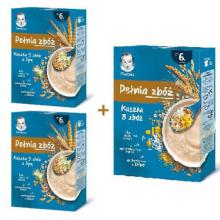 Zestaw GERBER Pełnia Zb&oacute;ż Kaszka 5 zb&oacute;ż z lipą, 2x 200g + Kaszka 8 zb&oacute;ż po 6. miesiącu, 180g