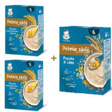 Zestaw GERBER Pełnia Zb&oacute;ż Kaszka kukurydziano-ryżowa, 2x180g + Kaszka 8 zb&oacute;ż po 6. miesiącu, 180g