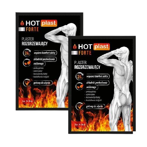 Zestaw HOT PLAST Forte Plaster rozgrzewający 9cm x 14cm, 2 szt.