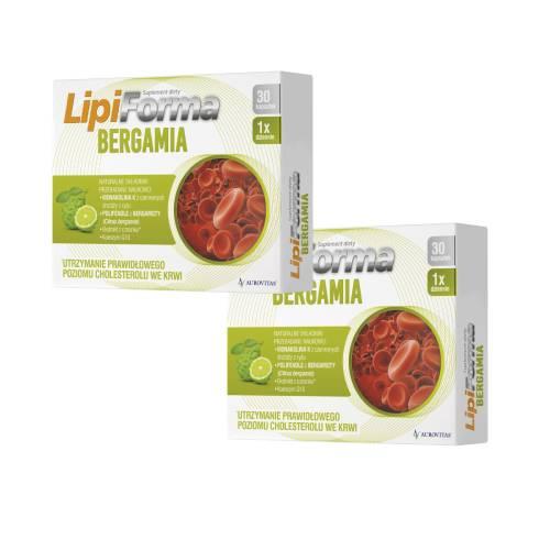 Zestaw Lipiforma Bergamia, 2 x 30 kaps. - zawiera monakolinę K