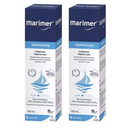 Zdjęcie produktu - Zestaw Marimer izotoniczny spray do nosa, 2 x 100 ml