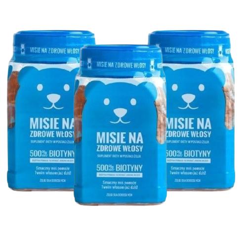 Zestaw Misie na zdrowe włosy żelki, 180 sztuk (3x300g)