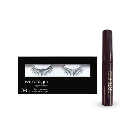 Zestaw Misslyn Sztuczne rzęsy 08 + Artdeco All in One Mascara Tusz do rzęs mini, 3ml