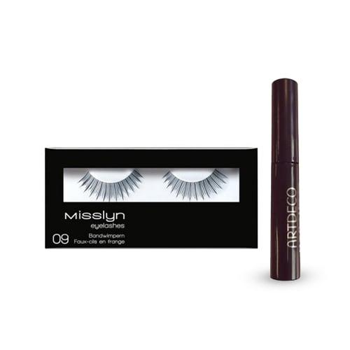 Zestaw Misslyn Sztuczne rzęsy 09 + Artdeco All in One Mascara Tusz do rzęs mini, 3ml