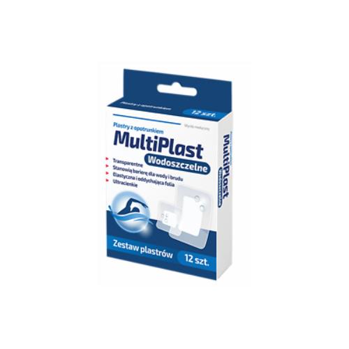Zdjęcie produktu - Multiplast Wodoszczelne plastry z opatrunkiem, 12 szt.