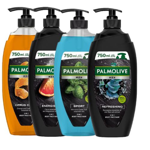 Zestaw PALMOLIVE MEN żel pod prysznic dla mężczyzn 3w1 mix zapach&oacute;w, 4x750ml