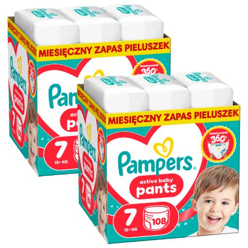 Zdjęcie produktu - Zestaw Pampers Active Baby Pants 7 Pieluchomajtki dla dzieci, 2 x 108 szt.