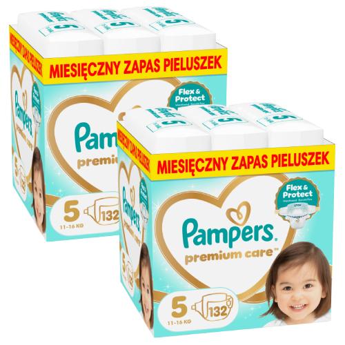 Zestaw Pampers Premium Care 5 Pieluchy dla dzieci, 2 x 132 szt.