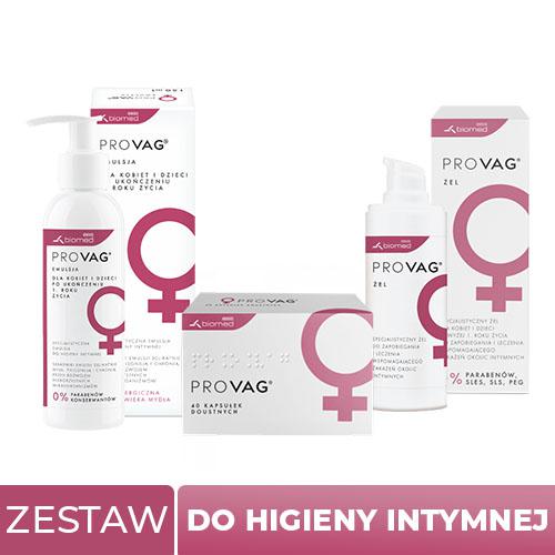 Zestaw PROVAG Emulsja, 300ml + kapsułki doustne, 40szt. + żel intymny, 30g