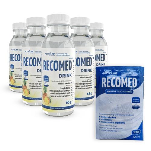 Zestaw RECOMED Drink - smak ananasowy, 5x65g + RECOMED Ananasowy (saszetka), 32,5g