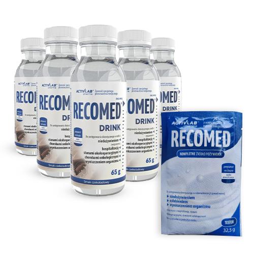 Zestaw RECOMED Drink - smak Czekoladowy 5x65g + RECOMED Czekoladowy (saszetka), 32,5g
