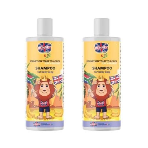 Zestaw RONNEY KIDS Szampon do włos&oacute;w o bananowym zapachu, 2x300ml