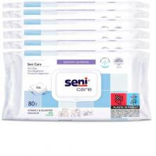 Zdjęcie produktu - Zestaw Seni Care Chusteczki nawilżane, 6 x 80 szt. - delikatne oczyszczanie sk&oacute;ry wrażliwej i podrażnionej