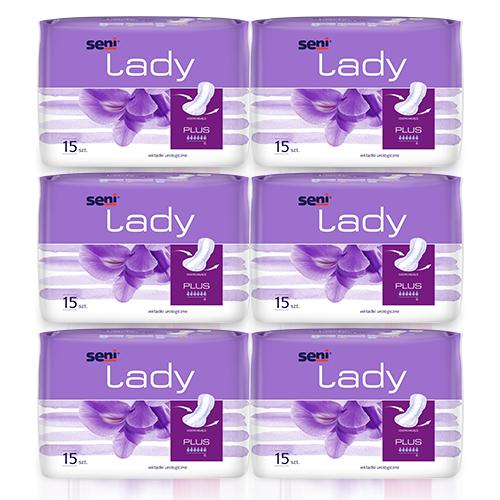 Zestaw SENI LADY PLUS, 6 x 15 szt. - wkładki urologiczne