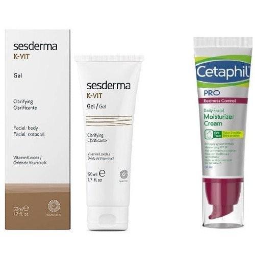 Zestaw SESDERMA K-VIT Clarificante Żel liposomowy, 50ml + Cetaphil PRO Redness Control Krem ​​nawilżający do twarzy na dzień SPF 30, 50ml