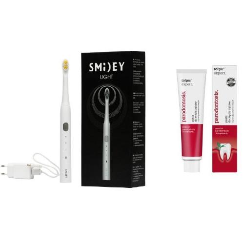 Zestaw Smiley Light Szczoteczka Soniczna (biały) + Tołpa parodontosis, pasta do mycia zęb&oacute;w, 75 ml