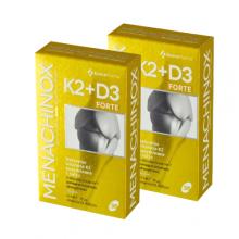 Zestaw suplement&oacute;w Menachinox K2+D3 4000 Forte, 2x30 kapsułek