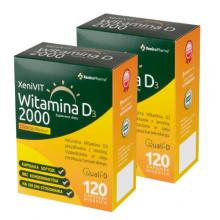 Zdjęcie produktu - Zestaw suplement&oacute;w XeniVIT Witamina D 2000, 2x 120 kapsułek
