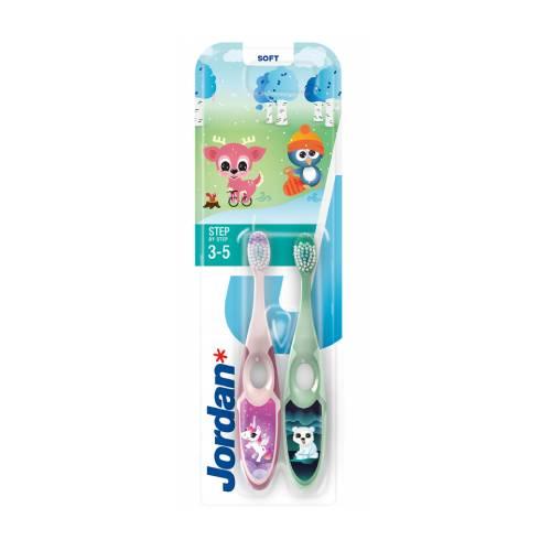 Zdjęcie produktu - Jordan Step By Step Szczoteczka do zęb&oacute;w dla dzieci 3 - 5 lat, 2 szt.