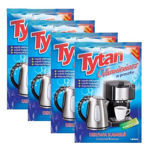 Zdjęcie produktu - Zestaw TYTAN Odkamieniacz w proszku, 4x30g
