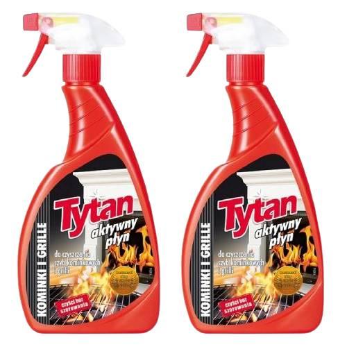 Zestaw TYTAN Płyn do czyszczenia szyb kominkowych i grilli spray, 2x500g