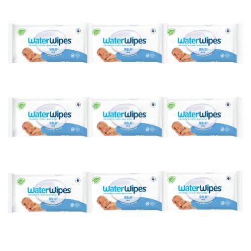 Zestaw WaterWipes BIO Chusteczki nawilżane wodne, 9 x 60szt.