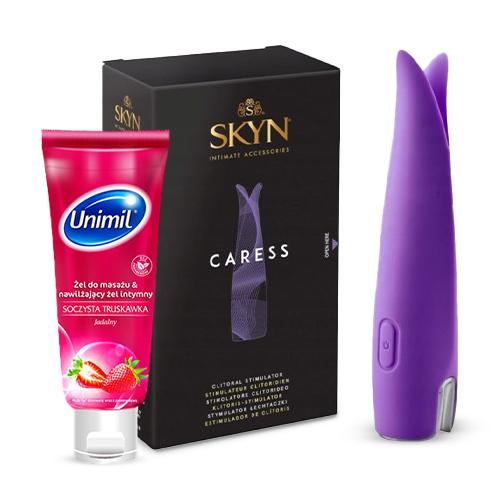 Zestaw Wibrator Skyn Caress + UNIMIL Żel do masażu i nawilżający żel intymny, 200ml