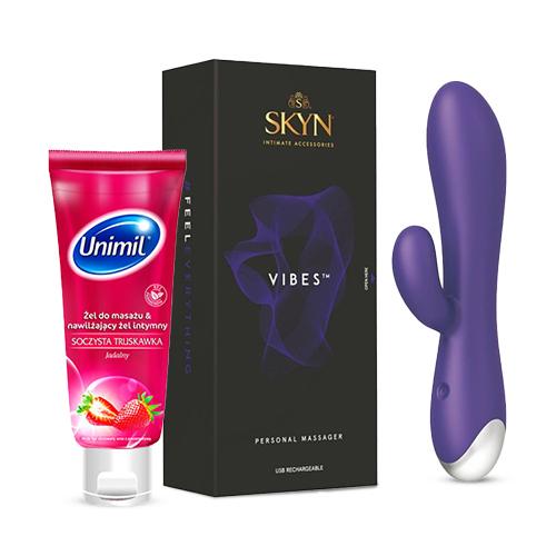 Zestaw Wibrator Skyn VIBES + UNIMIL Żel do masażu i nawilżający żel intymny, 200ml