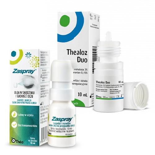 Zestaw ZASPRAY Spray na powieki, 10ml + THEALOZ DUO 3% Krople do oczu, 10ml