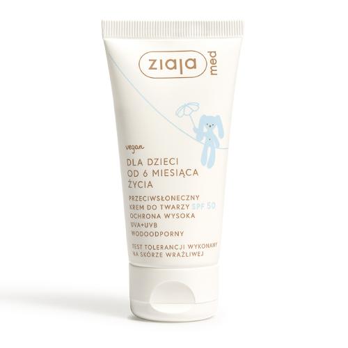 Zdjęcie produktu - ZIAJA MED Dla Dzieci Przeciwsłoneczny krem do twarzy SPF 50 wodoodporny, 50ml
