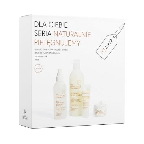 Zdjęcie produktu - ZIAJA NATURALNIE PIELEGNUJEMY Zestaw prezentowy: Żel pod prysznic 400ml + Tonik do twarzy 200ml + Serum do twarzy 30ml + Krem na dzień i noc 50ml