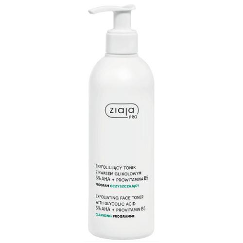 Zdjęcie produktu - Ziaja Pro Eksfoliujący tonik z kwasem glikolowym 5% AHA + Prowitamina B5, 270 ml USZKODZONY DOZOWNIK