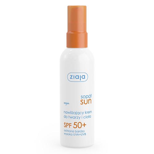 Zdjęcie produktu - Ziaja Sopot Sun Nawilżający krem do twarzy i ciała SPF 50+, 90 ml
